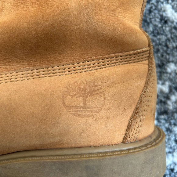 Classic Timberland Tan High Work Utility Boots with Padded Ankle Collar - Picture 5 of 8